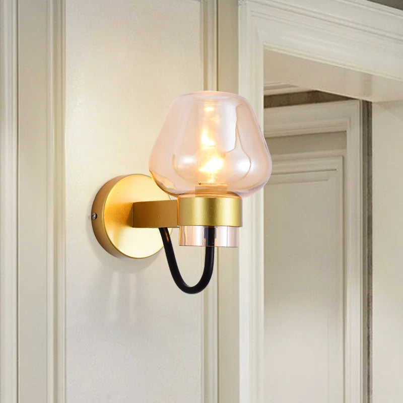 Modern glass wall light for Nordic interior decor
