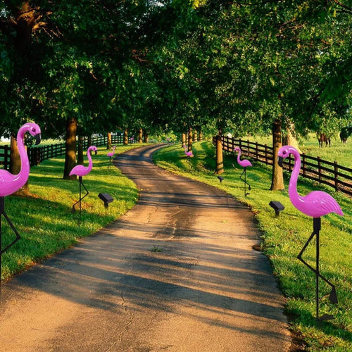 Decorative solar flamingo lights for outdoor and garden - vue 3 sur 8