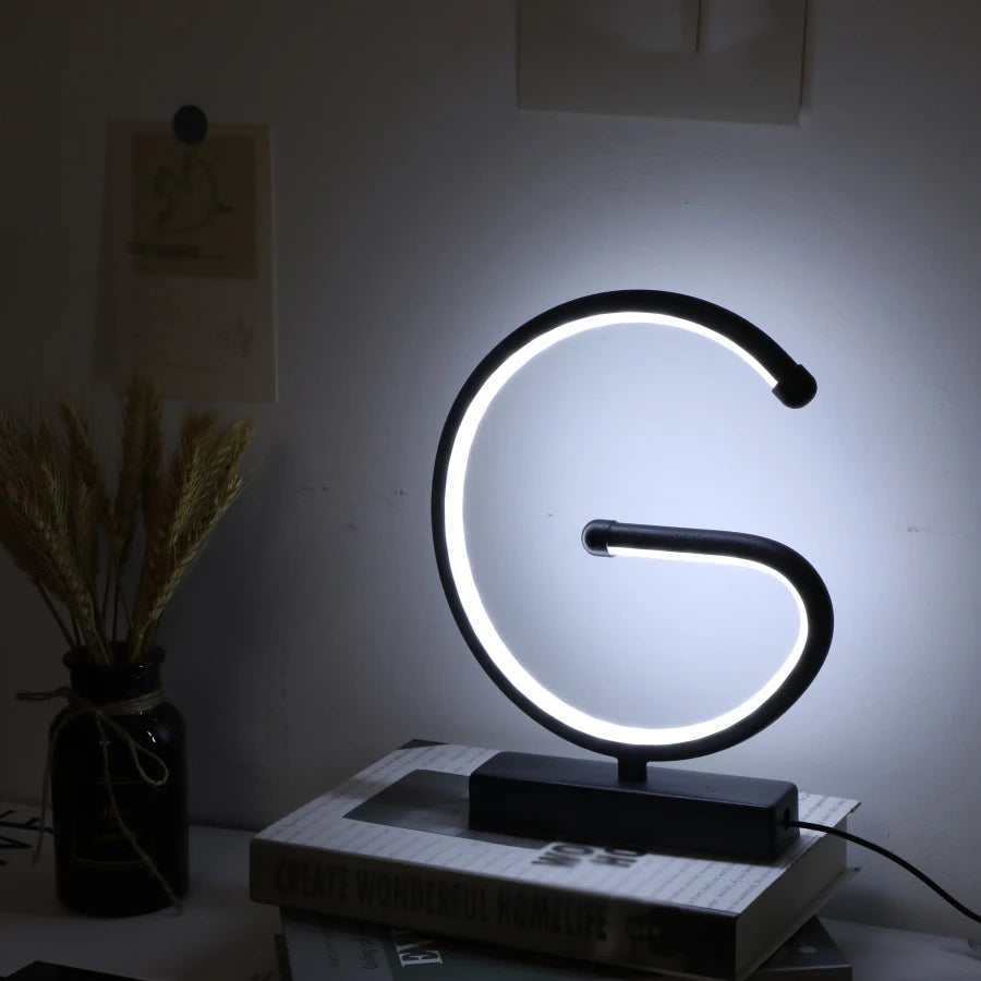 Creative G-shaped USB lamp for interior decoration - vue 4 sur 7