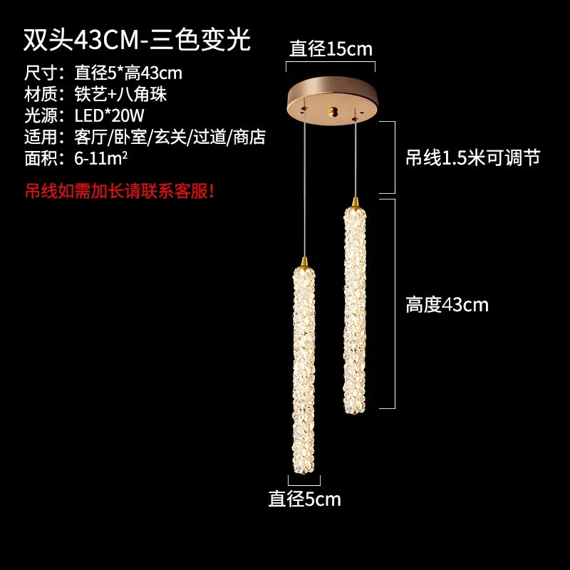 Modern crystal bedside lamp for interior decoration - vue 11 sur 12