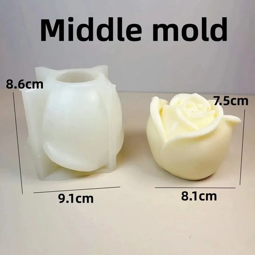 3d rose bouquet silicone mold for candle - vue 12 sur 18