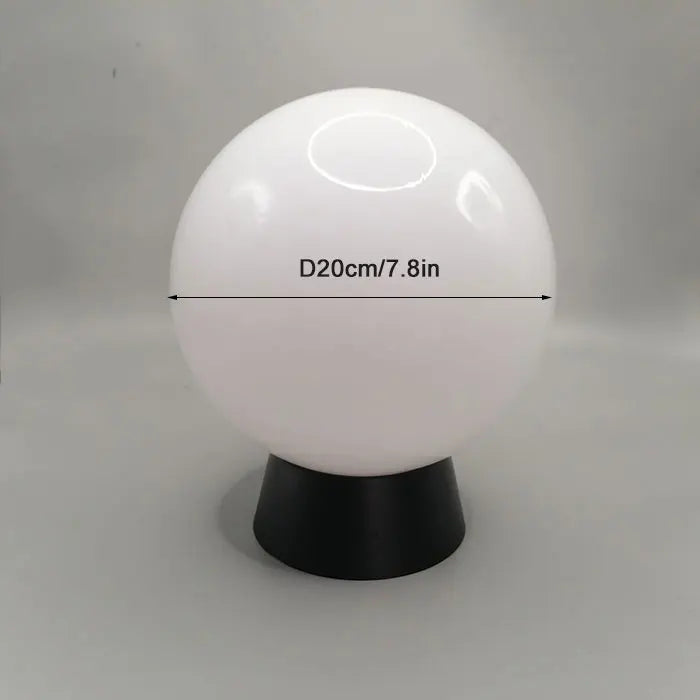 Outdoor black globe post lamp for garden and terrace lighting - vue 15 sur 15