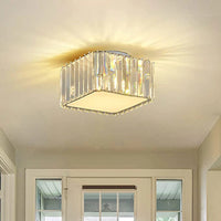 Modern simple crystal square ceiling chandelier luxury LED ceiling light for living room and bedroom