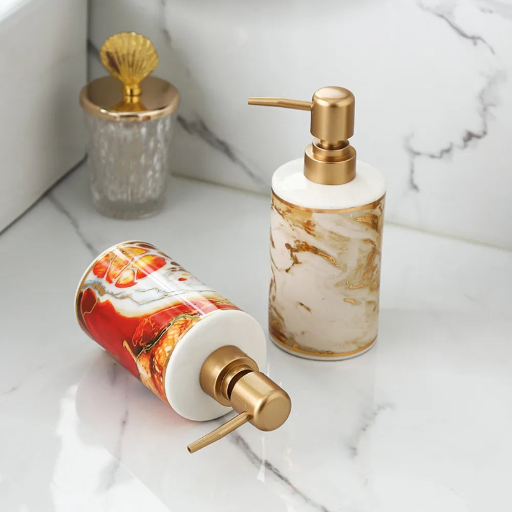 creative golden soap dispenser for bathroom