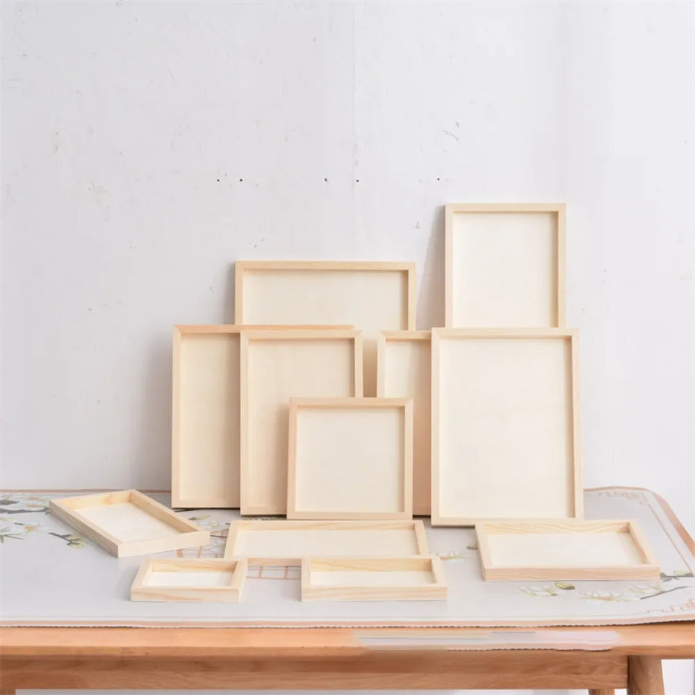 Creative wooden clay frame for children and decoration