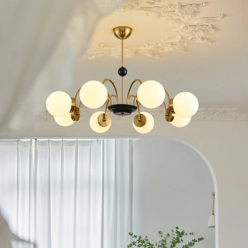 Modern Bauhaus magic bean chandelier French cream luxury - vue 5 sur 16