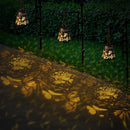 Solar hanging lantern with flower and butterfly projection for outdoor garden