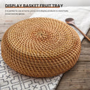 handmade round rattan storage basket for fall