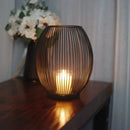 Geometric hollow iron candle holder for interior decor