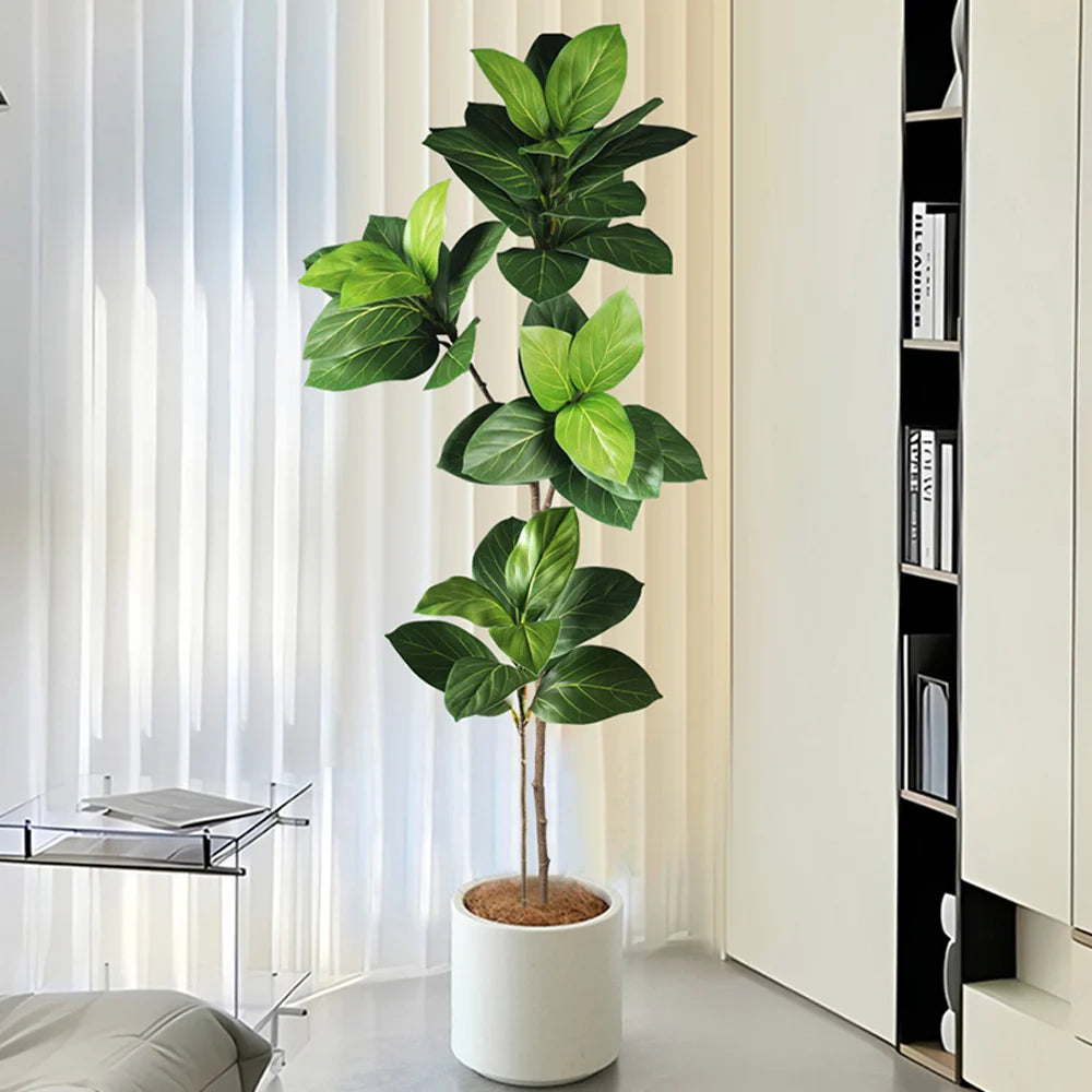 Artificial ficus tree in plastic for tropical decoration