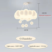 Modern romantic cloud chandelier for children's bedroom interior decoration