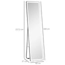 HOMCOM wall mirror full body standing mirror with LED lights 40x37x157,5 cm