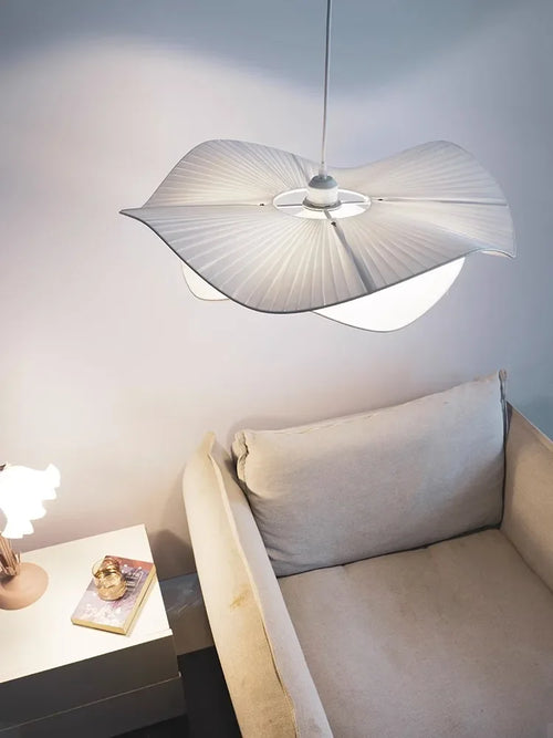 Nordic design fabric LED pendant light flower chandelier - vue 3 sur 7