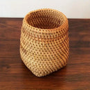 rattan organizer for kitchen utensils and dishes