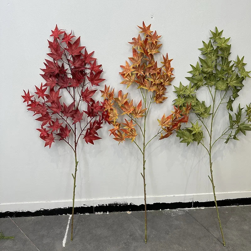 Decorative artificial silk maple leaf foliage for indoors