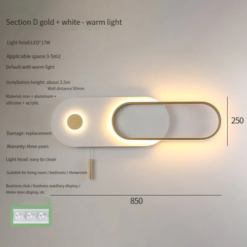 Modern LED wall light for hotel and home lighting - vue 12 sur 12