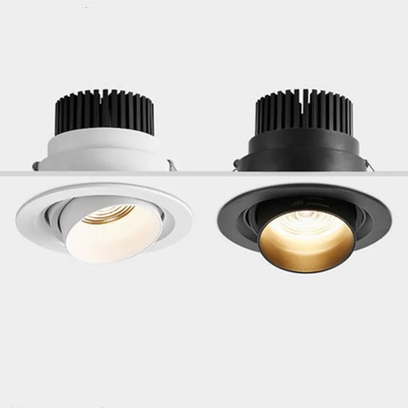 Adjustable zoom angle recessed LED downlight COB ceiling spotlight