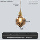 Vintage pendant light with switch and crystal glass shade