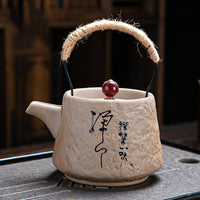 Retro Japanese kungfu ceramic textured tea set