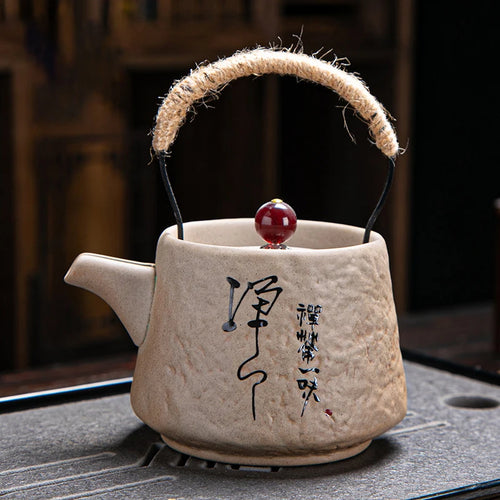 Retro Japanese kungfu ceramic textured tea set