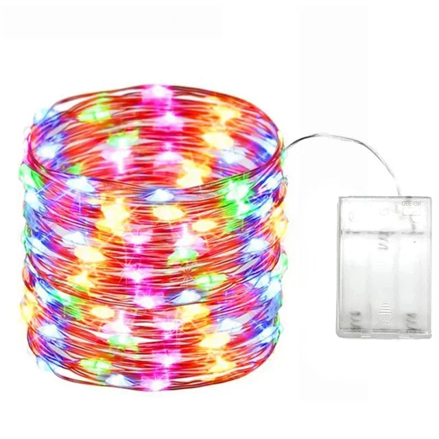 Led fairy lights with copper wire for festive and cosy decoration