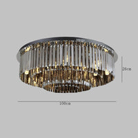 Luxury round crystal LED ceiling light
