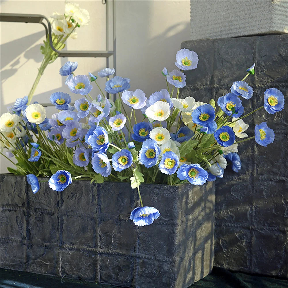 Artificial silk poppy flowers for decorations and bouquets
