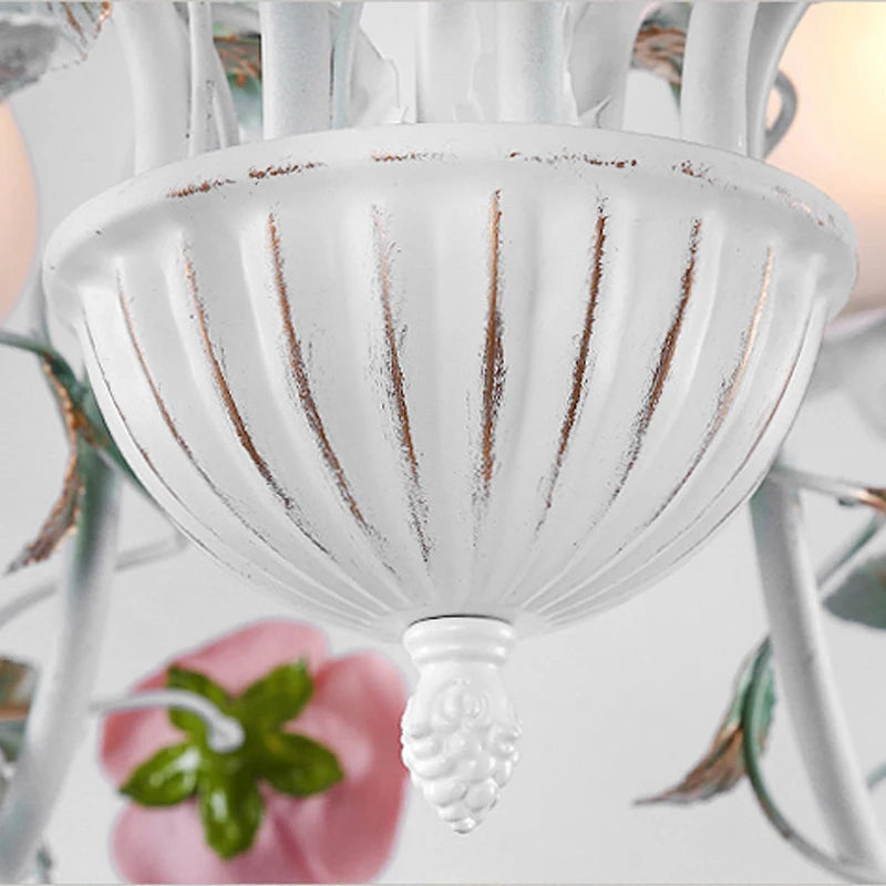 Romantic nordic chandelier with mediterranean flowers and herbs princess - vue 7 sur 12