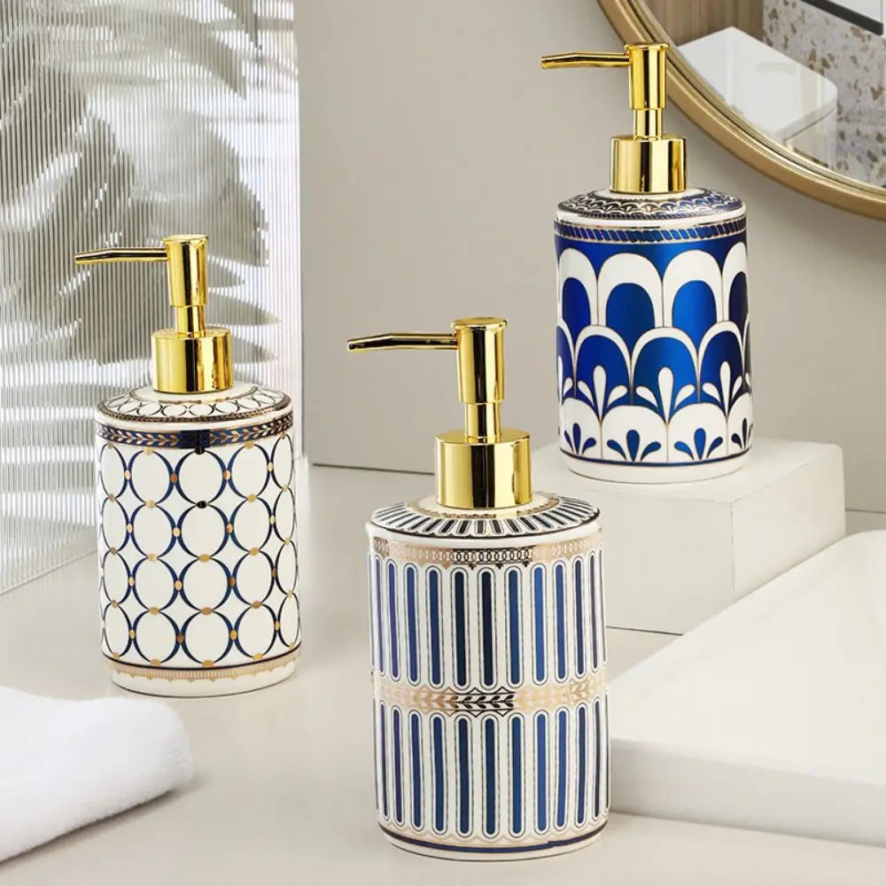 luxury ceramic soap dispenser for hotel refillable - vue 4 sur 12