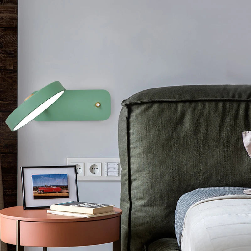 Rotating LED wall light for modern indoor lighting