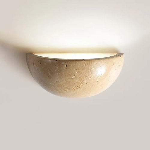 Modern wall light in pure natural yellow cave stone