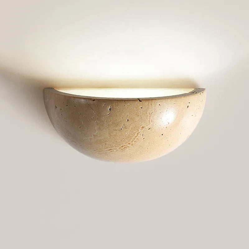 Modern wall light in pure natural yellow cave stone