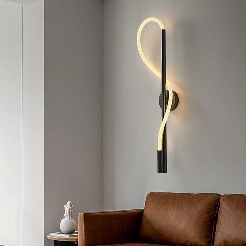 Acrylic tube LED wall light with modern stainless steel style - vue 3 sur 9