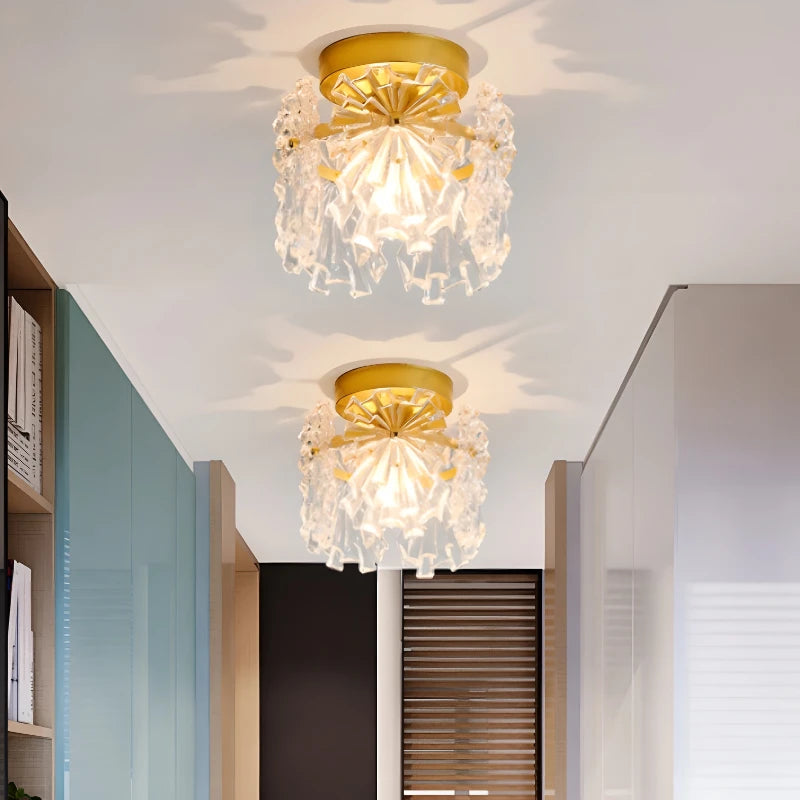 Modern luxury snowflake glass ceiling light - vue 3 sur 7