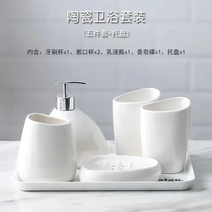 elegant and practical ceramic bathroom accessory set - vue 10 sur 10