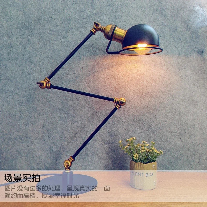 Retro bronze table lamp in American style decorative - vue 4 sur 11