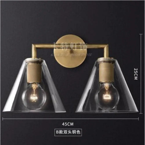 LED wall light with glass and metal shade - vue 15 sur 21