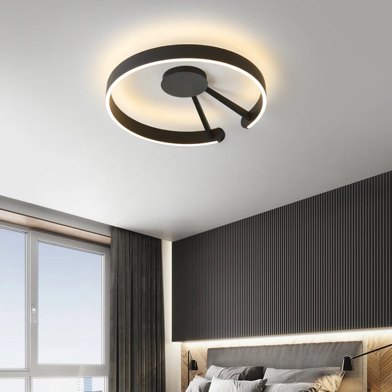 Modern LED ceiling light in wrought iron and acrylic for interior decoration