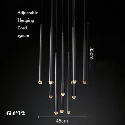 Nordic copper pendant chandelier for villa