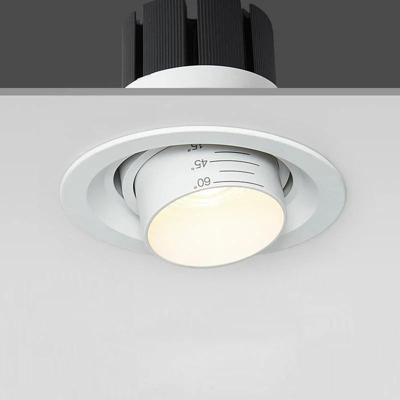 Integrated zoom dimmable recessed spot 15-60 degrees COB