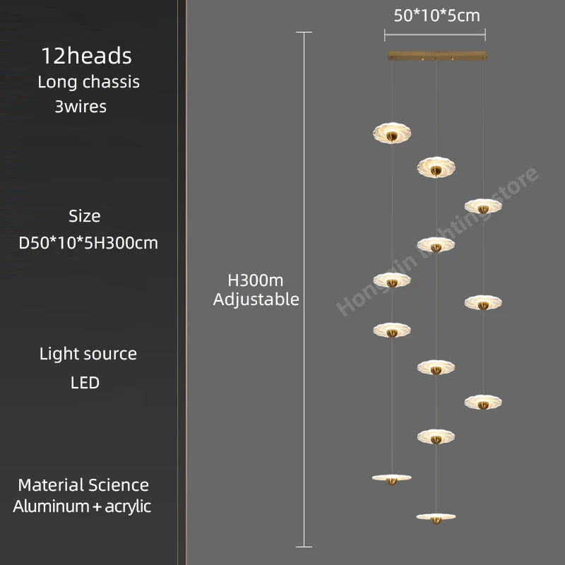 Modern LED chandelier for elegant indoor lighting - vue 8 sur 26