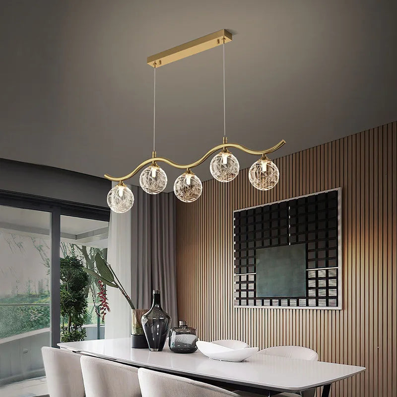Modern glass and metal pendant light for interiors - vue 4 sur 10