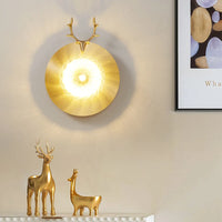 Creative personalised copper deer head wall light