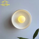 Minimalist Danish design round glass wall light for indoor use