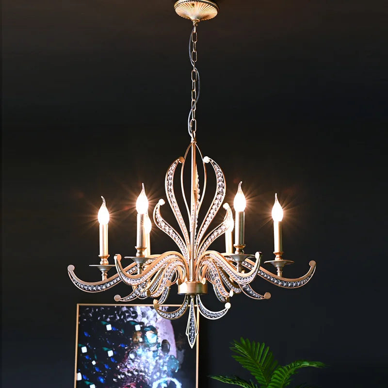 Luxury gold chandelier modern design decorative lamp candle effect