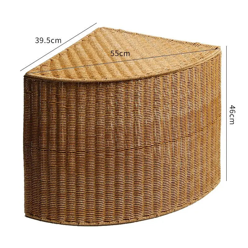 Woven corner laundry and storage basket