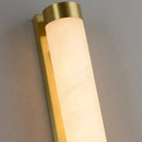 Cylindrical natural marble and gold brass wall light for hotels