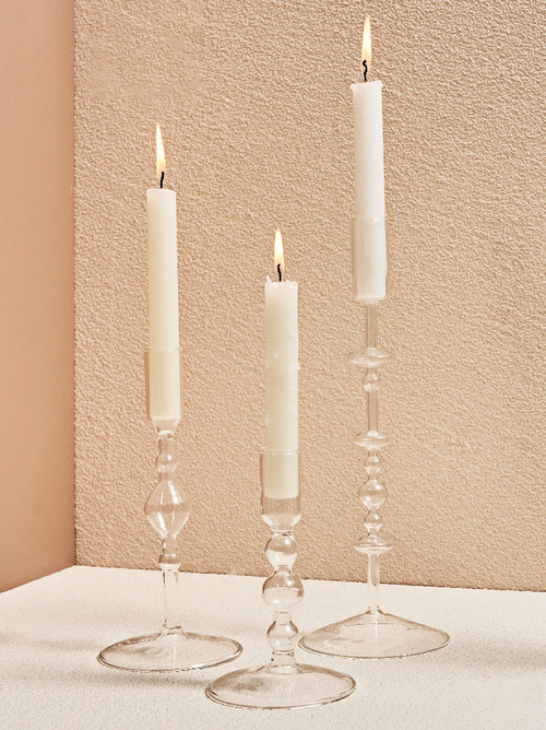 Clear glass candleholder modern nordic home decor - vue 6 sur 31