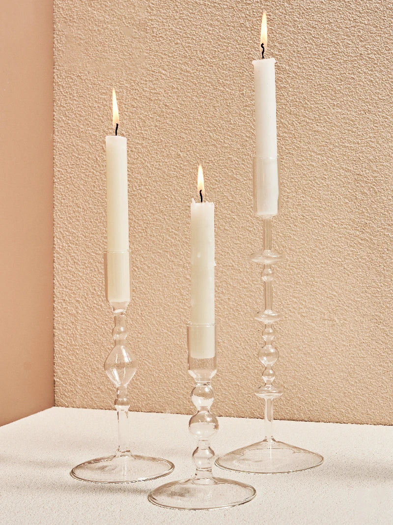 Clear glass candleholder modern nordic home decor - vue 5 sur 31