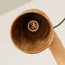 Rounded solid wood pendant light